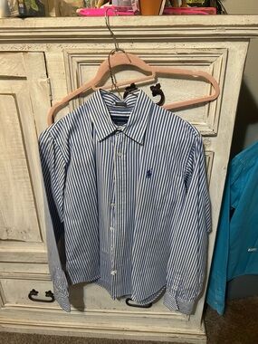Polo by Ralph Lauren Blue & White Striped Dress Shirt